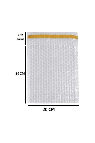Balonlu Patpat Torba, Bantlı Baloncuklu Torba-zarf 20cm En X 30cm Boy +5cm Kapak 50 Adet Açık Indigo
