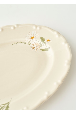Daisy Porselen Sunum Tabağı Krem 20 Cm Krem