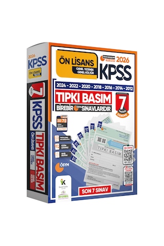 2026 Kpss Lisans Önlisans 12+7 Ösym Çıkmış Soru Tıpkı Basım Tg Dijital Çözümlü Set