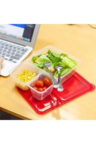 3 Bölmeli Sefer Tası Pratik Kolay Gıda Diyet Saklama Erzak Kabı Çok Renkli