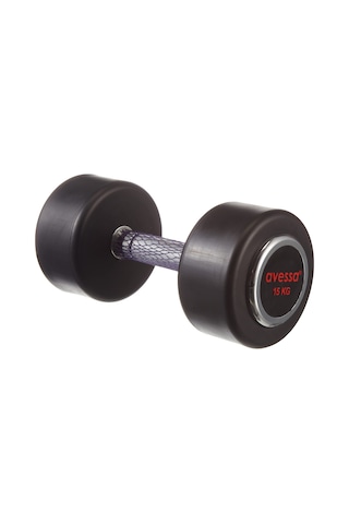 Avessa Olmp15kg Avessa 15 Kg Olimpik Dambıl Kauçuk Kaplı Salon Tipi Dambıl Unisex, Siyah, M