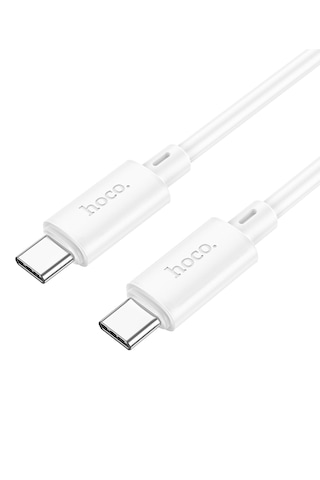 Hoco X88 60w 3a Type-c To Type-c Apple iPhone Android Uyumlu Hızlı Şarj Veri Kablosu Beyaz 1 Metre Type C To Type C 60w