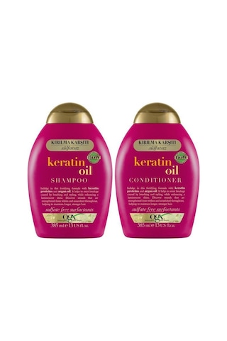 OGX Kırılma Karşıtı Keratin Oil Sülfatsız Şampuan 385 ML + Bakım Kremi