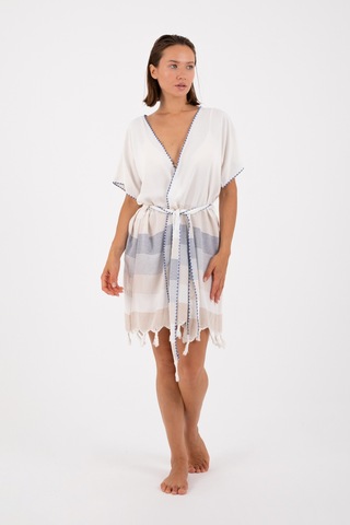 Dokubba - Kimono - Peştemal Kimono - Mikanos Kimono Beyazbej Beyazbej