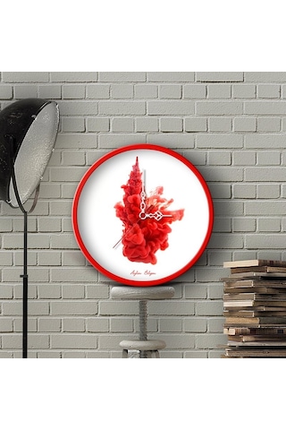 Kişiye Özel Farklı Tasarım Ahşap Duvar Saati 30 Cm. - 19 Çok Renkli