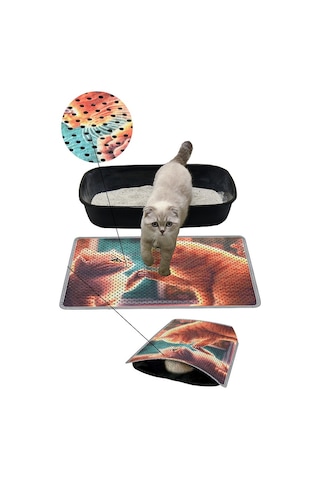Kar Mat Kedi Kumu Paspası Delikli Kedi Tuvaleti Paspası Tokalaşan Kedi
