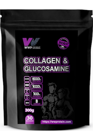 Wwp Collagen & Glucosamine, Kolajen & Glukozamin Destek Tozu - 300g Kavun Aromalı. Sarı Meyve