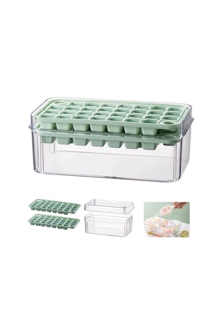 Hfambition Ev İçi Dondurucu Buz Kalıbı, 60 Adet Buzluk, Pp+tpe Malzeme, Lehimli Kapağı Ve Sepeti İle, Kolay Çıkarma Fonksiyonu, Kokteyl-whiskey İçin Çok Renkli