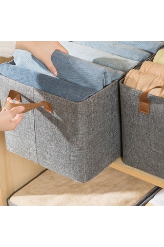 Cbtx 26l Organizatör Çantası Katlanabilir Metal Kumaş Giysi Battaniye Saklama Kutusu - Bej