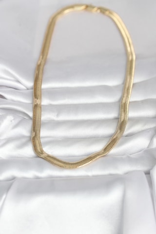 Cm 14k Gold Renk Kalın Yassı Yılan Zincir Model 45 Cm Kadın Kolye - Lisinya Altın