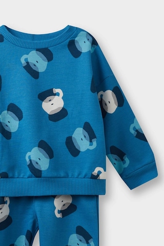 Defacto Erkek Bebek 2li Takım Desenli Sweatshirt Eşofman Altı F0214a525wnbe535 Mavi