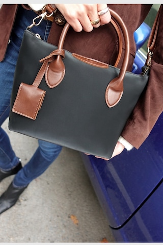 Housebags Retro Vintage Suya Dayanıklı Niş Tasarım Omuz Askılı Çanta Siyah Kahverengi Siyah