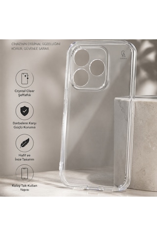 Honor 600 Lite İle Uyumlu Kılıf Şeffaf Esnek Silikon Telefon Kılıfı Kapak
