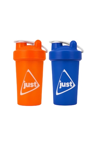 Just Shaker 550 Ml Ölçekli Ve Sızdırmaz Kapaklı Protein Shaker 2'li Set Turuncu+mavi Turuncu-mavi