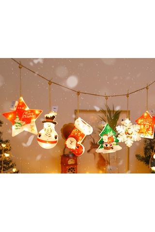 Yifomall 6 Adet Noel Led Asma Aydınlatma, 3 Aydınlatma Modu Sürekli/çabuk Flash/yavaş Flash , Islak Beyaz Işık, Noel Dekorasyonu Çok Renkli
