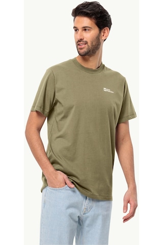 Jack Wolfskin Essential T M Erkek T-shirt-28377-yeşil Yeşil