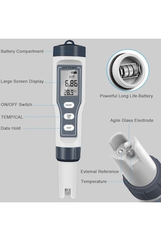 Tongxida Dijital Su Ph Ölçer - İçme Suyu Ph Ve Sıcaklık Test Cihazı