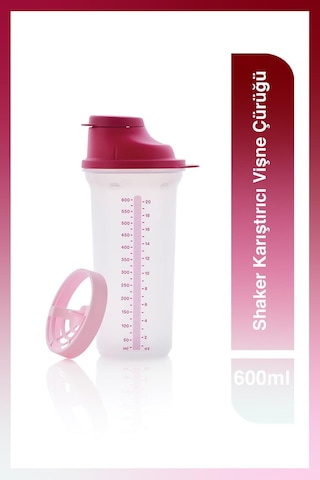 Shaker Karıştırıcı 600 Ml Vişne Çürüğü Sızdırmaz Sporcu İçecek Şişesi No Color