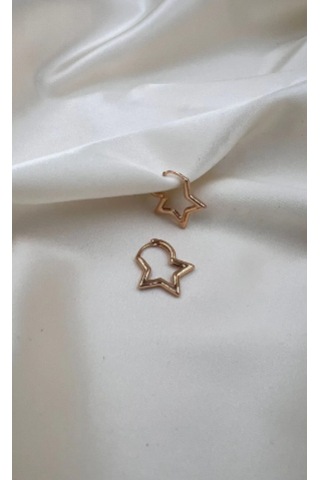 Bb Çelik Yıldız Küpe Altın - Beyaz