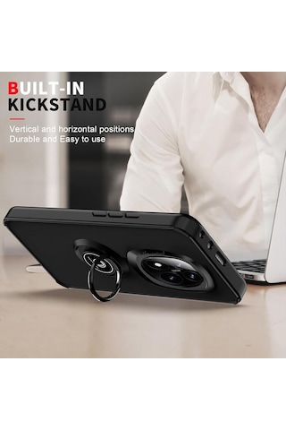 Xiaomi Redmi Note 14 Pro 4g Kılıf Mat 360 Yüzüklü Standlı Kapak