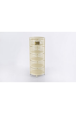 5 Katlı Metal Açılır Kapanır Paslanmaz Sebzelik Krem