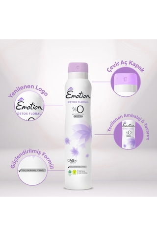 Emotion Detox Floral Kadın Alüminyumsuz Vegan Deodorant 4x200 Ml