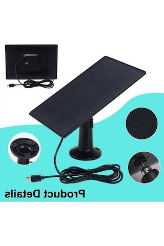 Besthome1 Dream011 Siyah 3w Etec Taşınabilir Katlanabilir Güneş Paneli Yüksek Verimli Usb C Mikro Usb Bağlantılı 360 Ayarlanabi