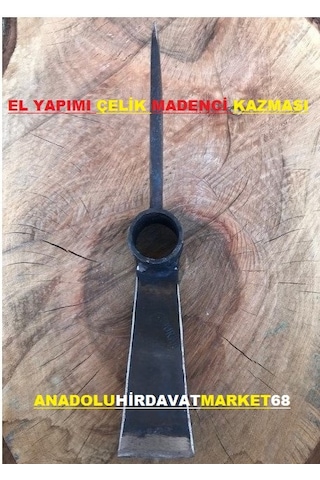 El Yapımı Madenci Kazması Kazı Yapma Baltası Sivri Çift Agız