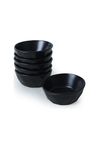 Keramika Mat Siyah Kristal Çerezlik / Sosluk 12 Cm 6 Adet 956