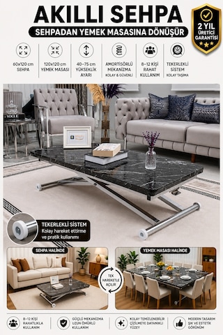 Home Üst Tabla Mdf Siyah Mermer Oval Köşe Alt Krom