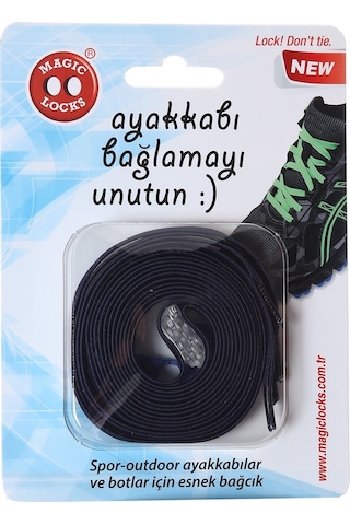 Magic Locks Akılı Elastik Yassı Bağcık-Lacivert Lacivert