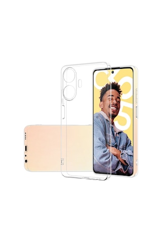 Kilifone - Realme C55 Uyumlu - Kılıf Şeffaf Soft Slim Fitt Süper Silikon Kapak - Şeffaf