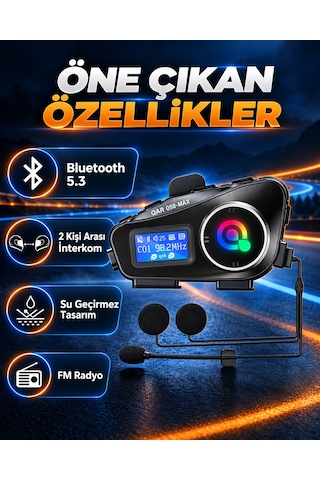 Q58-max Motosiklet Kask Bluetooth Kulaklık İnterkomlu Lcd Ekranlı Su Geçirmez Gürültü Önleyici Kablosuz Kask İçi Kulaklık