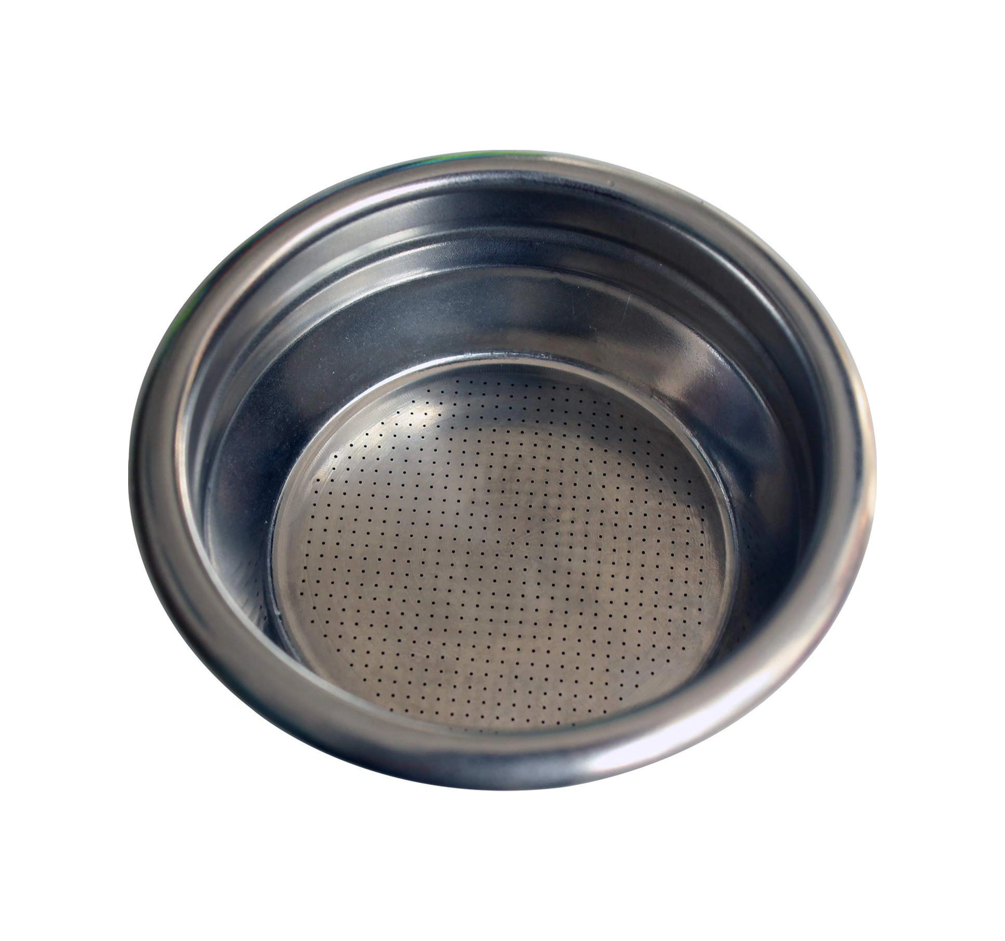 Kosona 58mm Çelik Kahve Filtre Sepeti - İki Kişilik Tek Duvarlı Kahve Hazırlama Aleti Gümüş