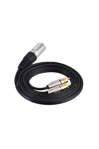 Vkemall Xlr Erkekden 2 Rca Erkek Audio Kablosu, Mikser-amikser-ses Kartı Bağlantısı, Saf Kupro Tel, Net Ses, 1.5m Siyah