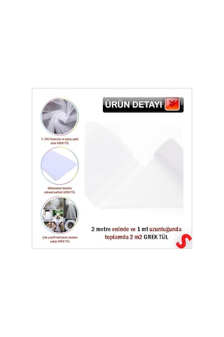 Süsleme Tülü Grek Tül, 2 Mt En X 1 Mt Uzunluk - Beyaz 0-99