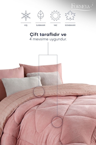 Formeya Lüx Çift Taraflı Welsoft Tek Kişilik Yorgan Pudra