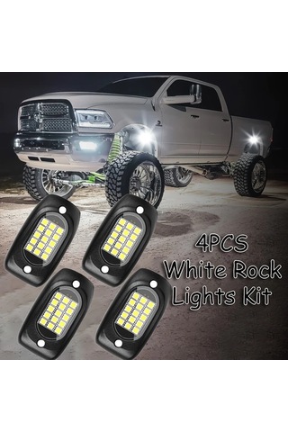 Xuweiwei Dpd-a15-d-4 Ultra Parlak 4 Adet Beyaz Kaya Lambaları Kit 6000lm 12v Suv Kamyon