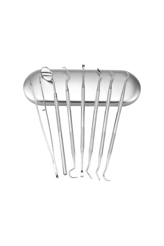 Valkyrie 7 Parça Paslanmaz Çelik Diş Tartar Sökücü Diş Temizleme Kiti Tartar Kireç Temizleyici Seti