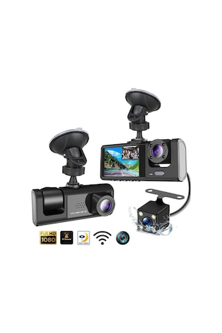 L-319 4" Dvr Araç İçi Kamera Lcd Ekranlı, Gece Görüşlü, 2 Kameralı, G-sensör, Wi-fi, 1080p Diğer