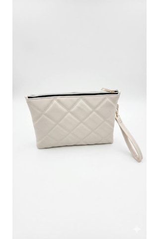 Estrella Paris Lavita Portföy & Clutch Çanta Çıkarılabilir Bileklik Askılı Krem 25 X 19 Cm