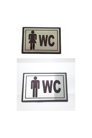Büro İş Güvenliği İçin 10x7cm Mini Bay-bayan Wc Uyarı Tabelası
