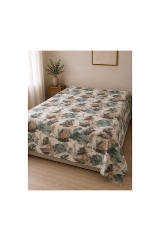 Çift Kişilik Pike %100 Pamuk Desenli 195x215 Haki
