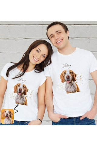Bk Gift Kişiye Özel Evcil Hayvan Tasarımlı Beyaz Tişört-7, Sevgiliye Hediye, Arkadaşa Hediye, Trend T-shirt Kobitmeyencom33936 Bk Gift