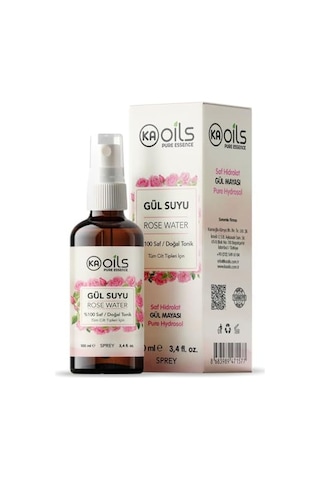 Kaoils Saf Gül Suyu - 100% Pure Rose Water 100 Ml - Doğal Gül Mayası Hidrolatı - Canlandırıcı Ve Nemlendirici Yüz Toniği Cam Şişe Ve Sprey