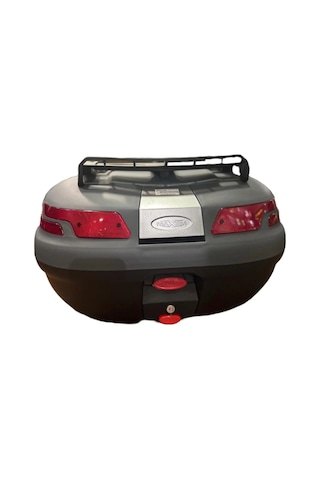 Motosiklet Arka Çanta 45 Litre Sırt Dayama Ve Üst Tabla Full Set Gri Gri