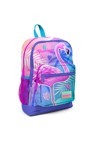 Coral High Kids Lavanta Pembe Flamingo Desenli Dört Bölmeli Okul Çantası 23705