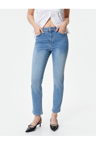 Koton Slim Fit Kot Pantolon Esnek Standart Bel - Eve Slim Jeans Açık İndigo 4sal40188md 4SAL40188MDLGT Açık İndigo
