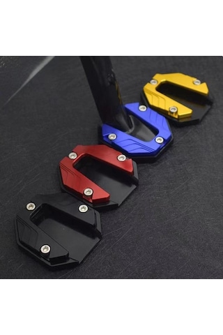 Gümüş Semetal Motosiklet Standı Ayak Uzatma Yan Standı Destek Pedi Uzatma Plakası Elektrikli Bisiklet Yan Park İçin
