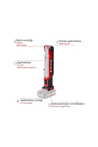 Einhell Akülü Lamba Te-cl 18/1000 S Li-solo Power X-change 18 V,